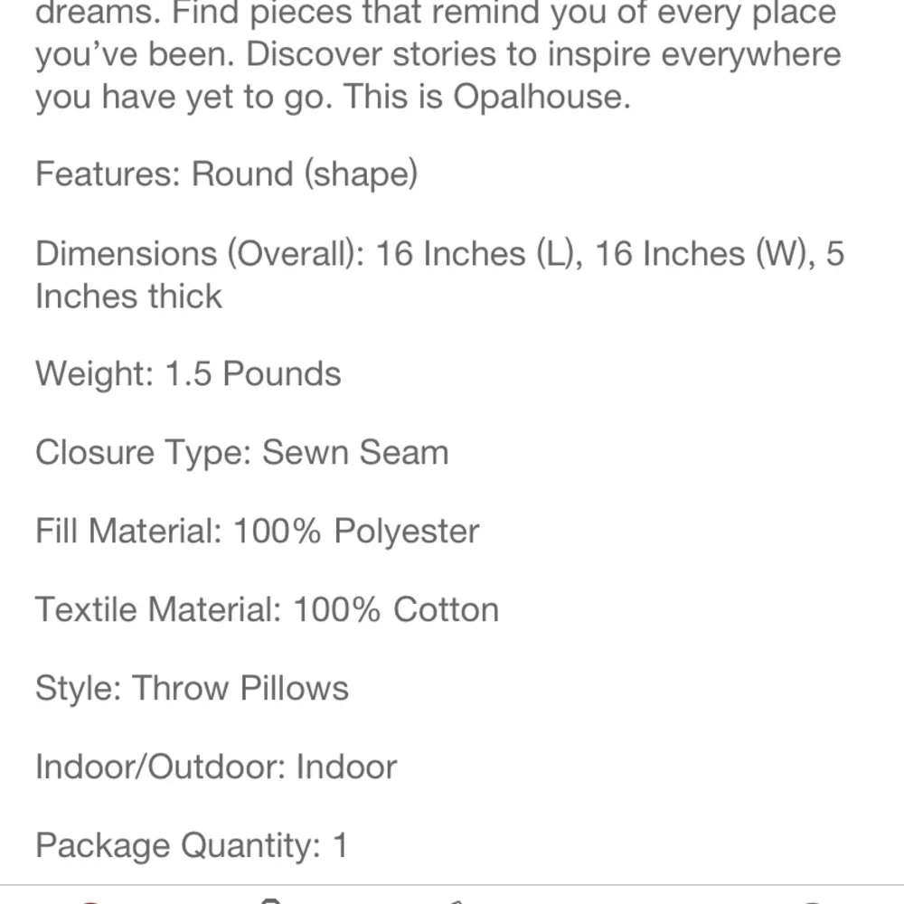 OPALHOUSE NEW quilted velvet round throw pillows -blue - Picture 6 of 6